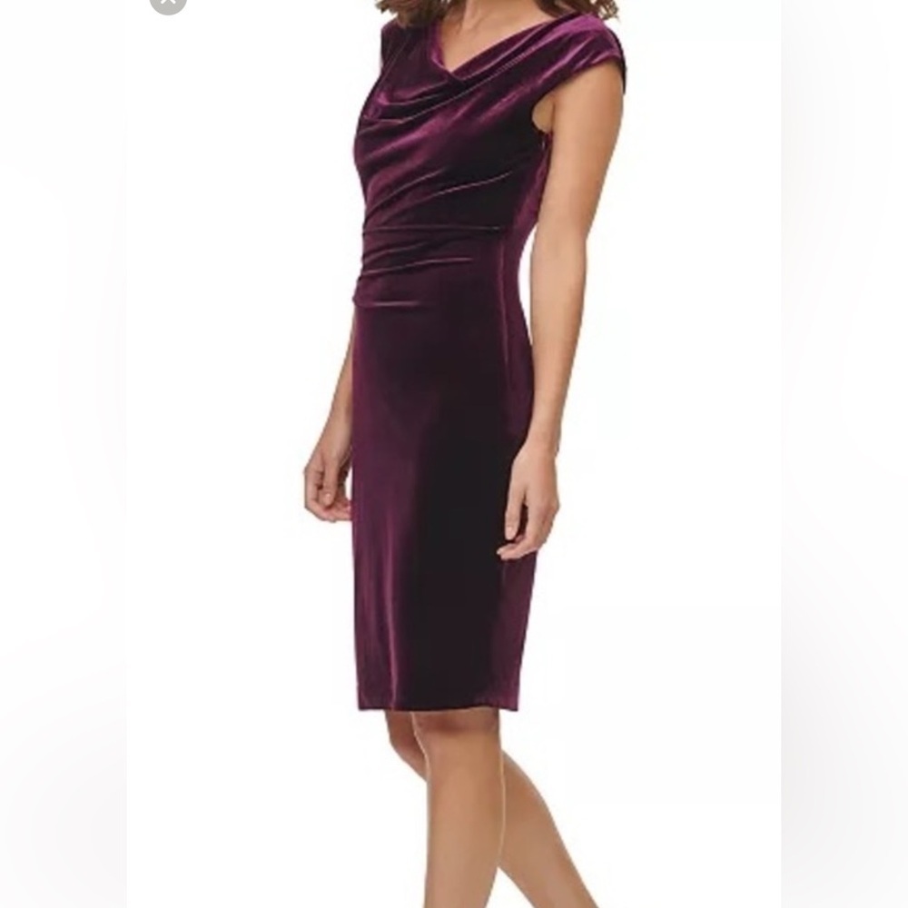Vince Camuto Deep Purple Velvet Dress 12